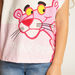 Pink Panther Print T-shirt with Extended Sleeves and Round Neck-T Shirts-thumbnail-2