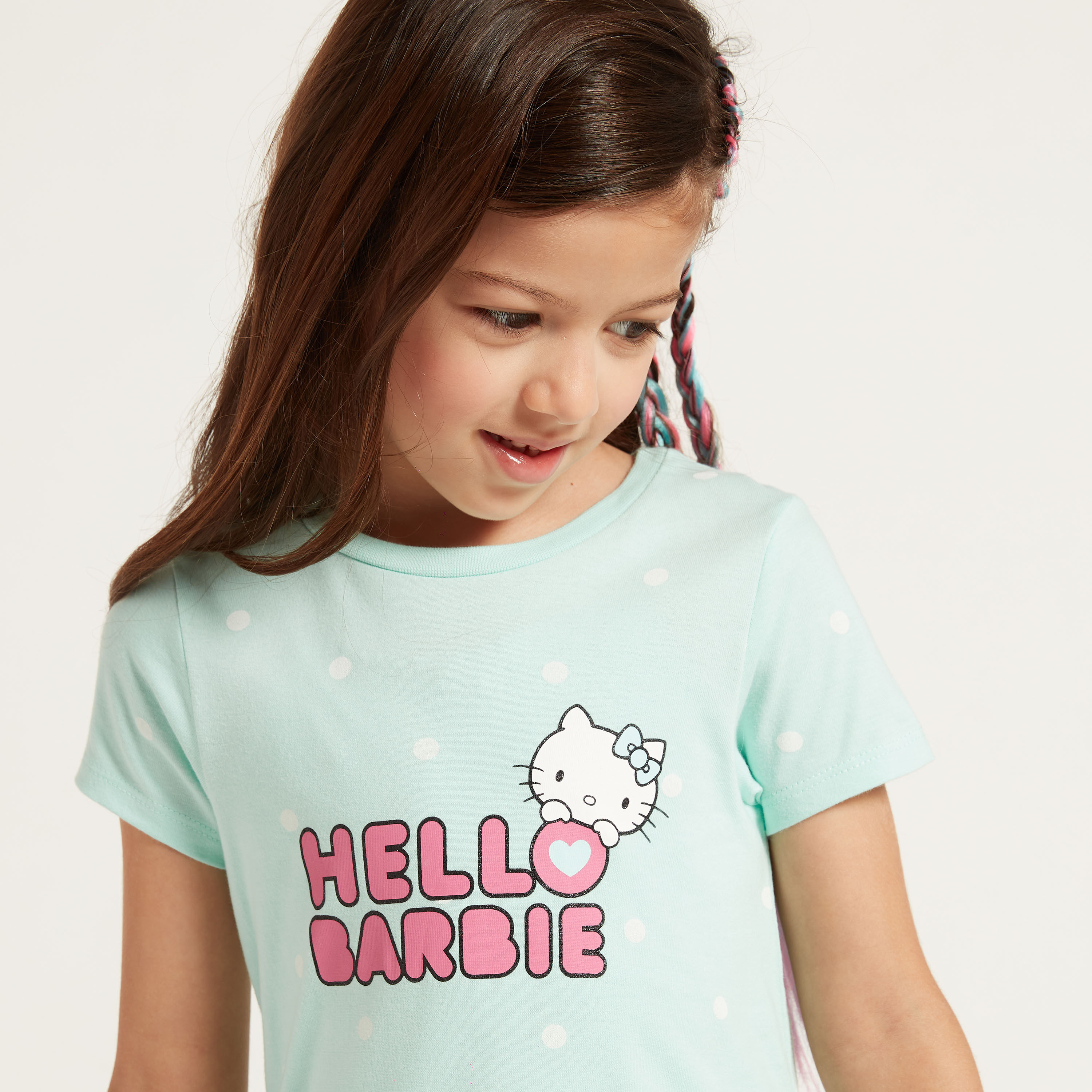 فستان متعدد الطبقات بأكمام قصيرة وطبعات هالو كيتي من سانريو-girls-clothing-dressesandjumpsuits-image-2