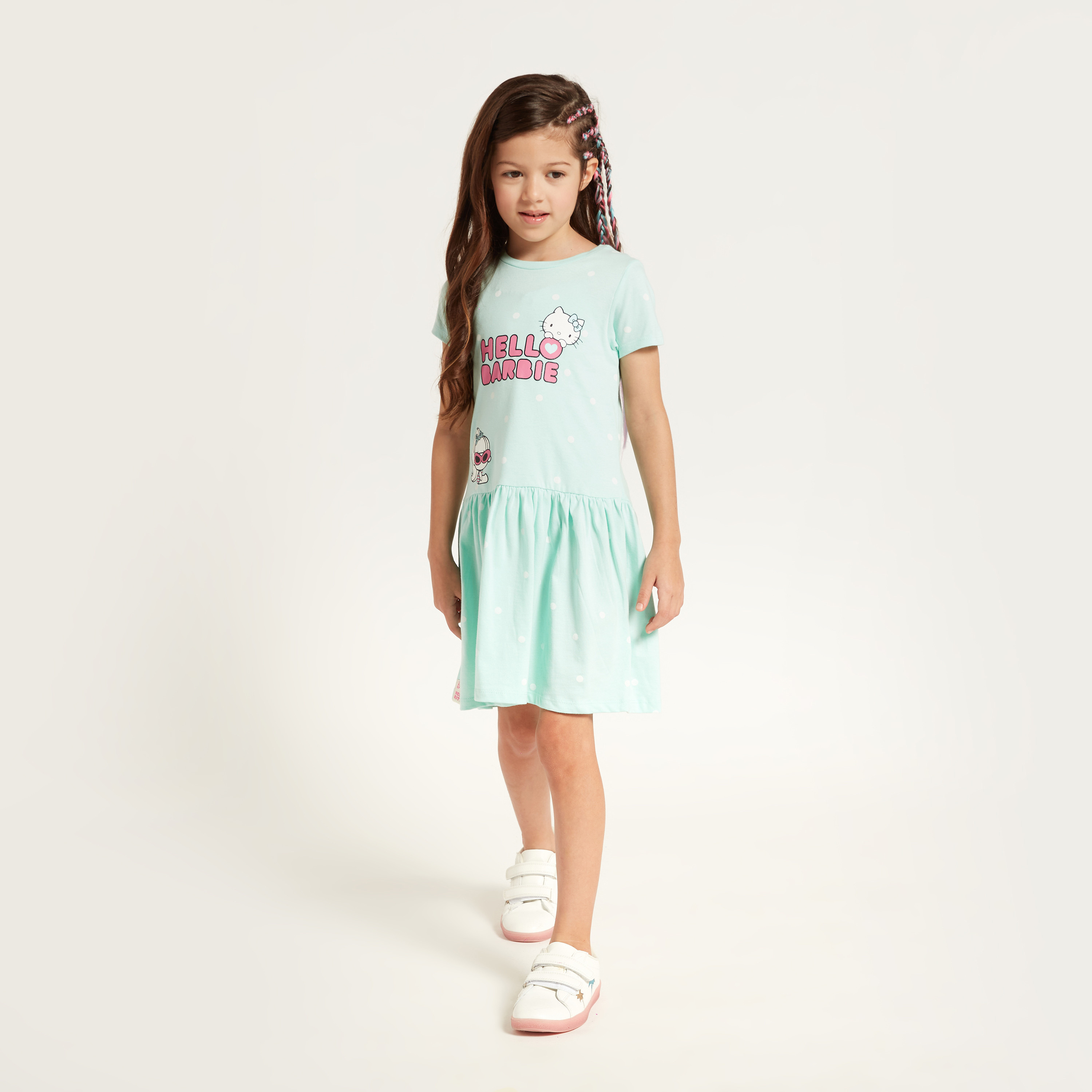 فستان متعدد الطبقات بأكمام قصيرة وطبعات هالو كيتي من سانريو-girls-clothing-dressesandjumpsuits-image-3