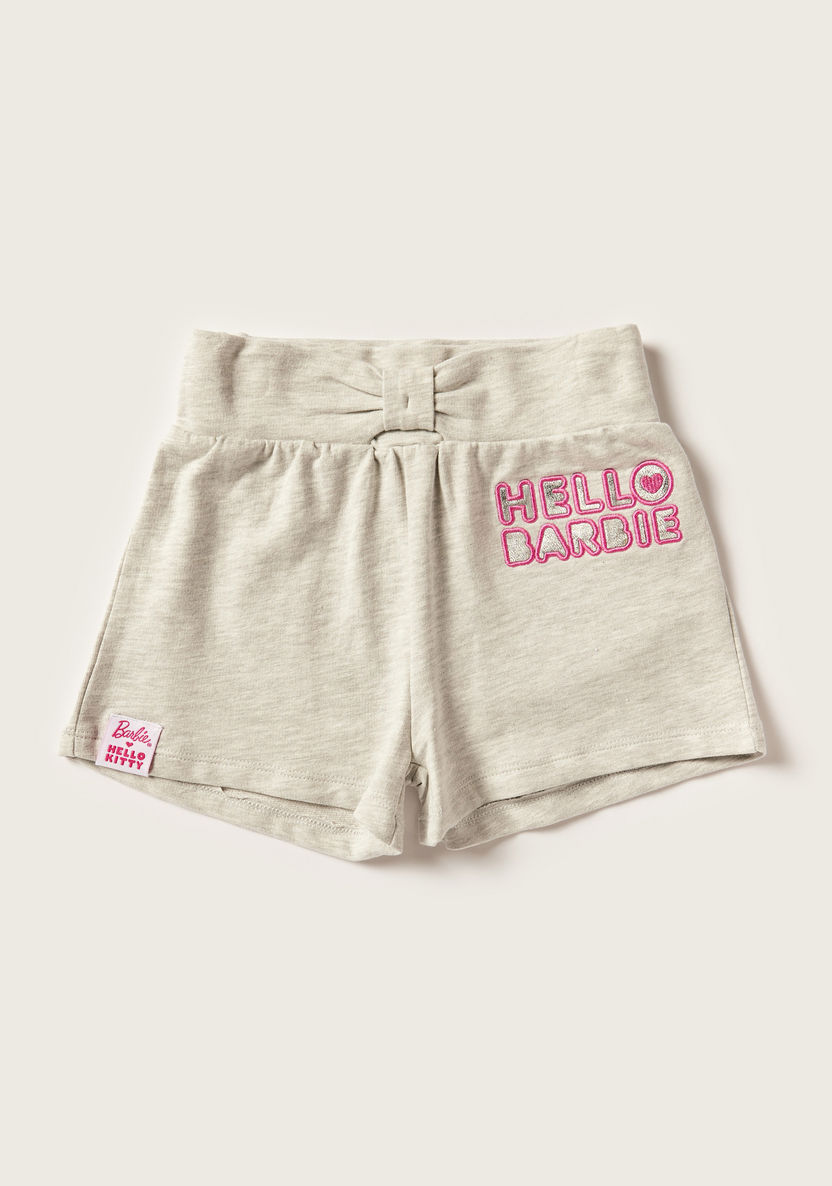 Sanrio Hello Kitty Print Round Neck T-shirt and Shorts Set-Clothes Sets-image-3