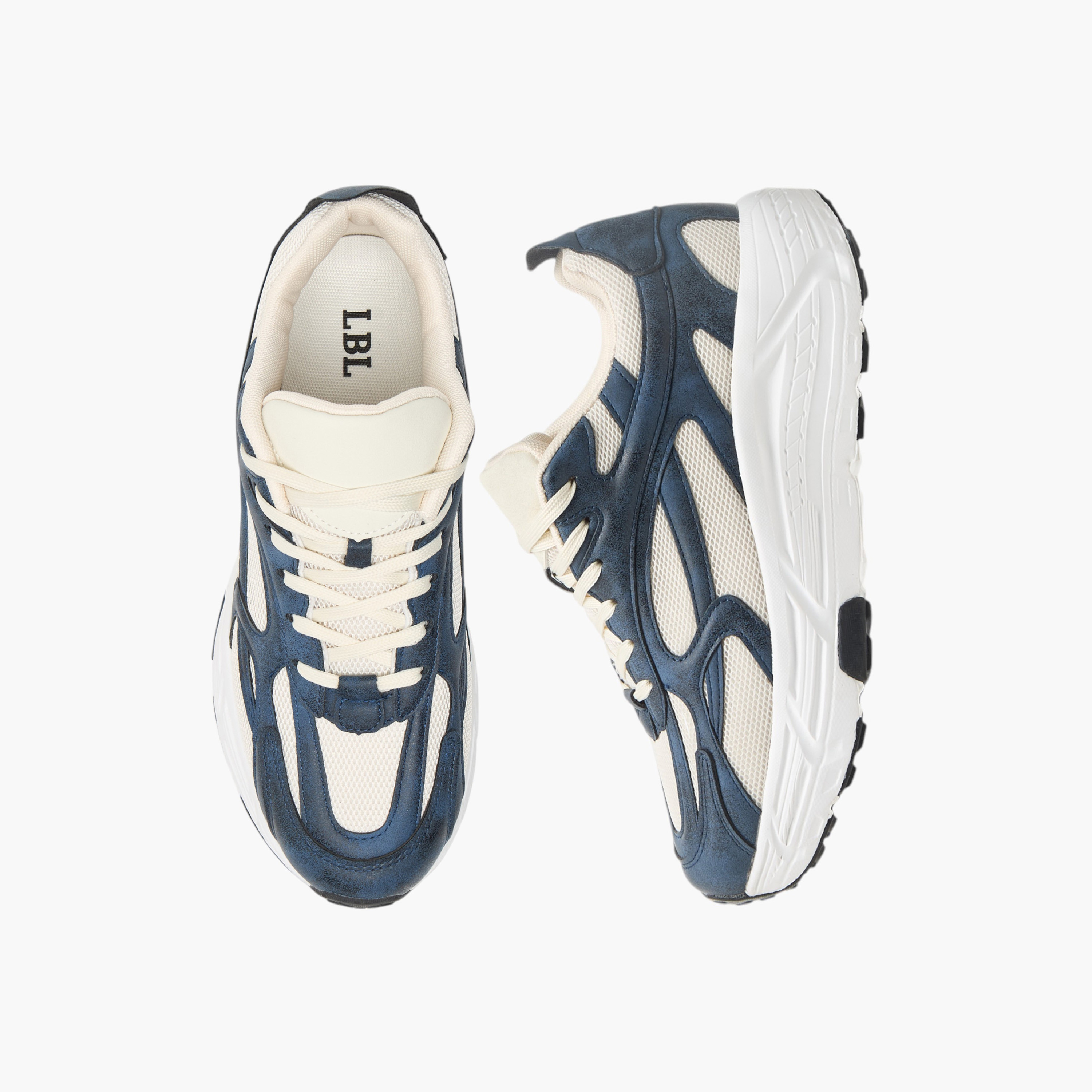 LBL by Shoexpress Panelled Sneakers with Lace-Up Closure-men-shoes-sneakers-image-1