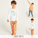 Juniors Printed Crew Neck T-shirt and Pyjama - Set of 2-Nightwear-thumbnail-0