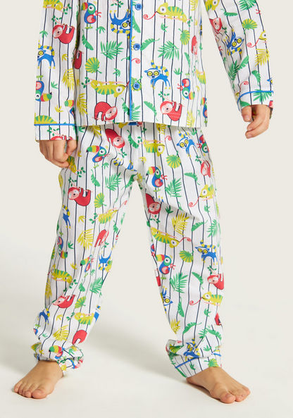 Juniors Printed Long Sleeves Shirt and Elasticated Pyjama Set