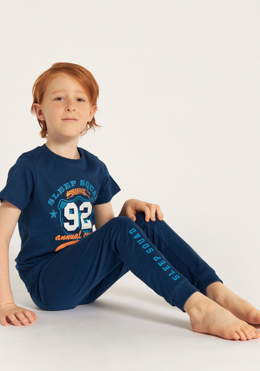 Juniors Printed Short Sleeve T-shirt and Pyjamas - Set of 2-Pyjama Sets-image-1