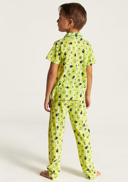 Juniors Printed Short Sleeve Shirt and Pyjama Set