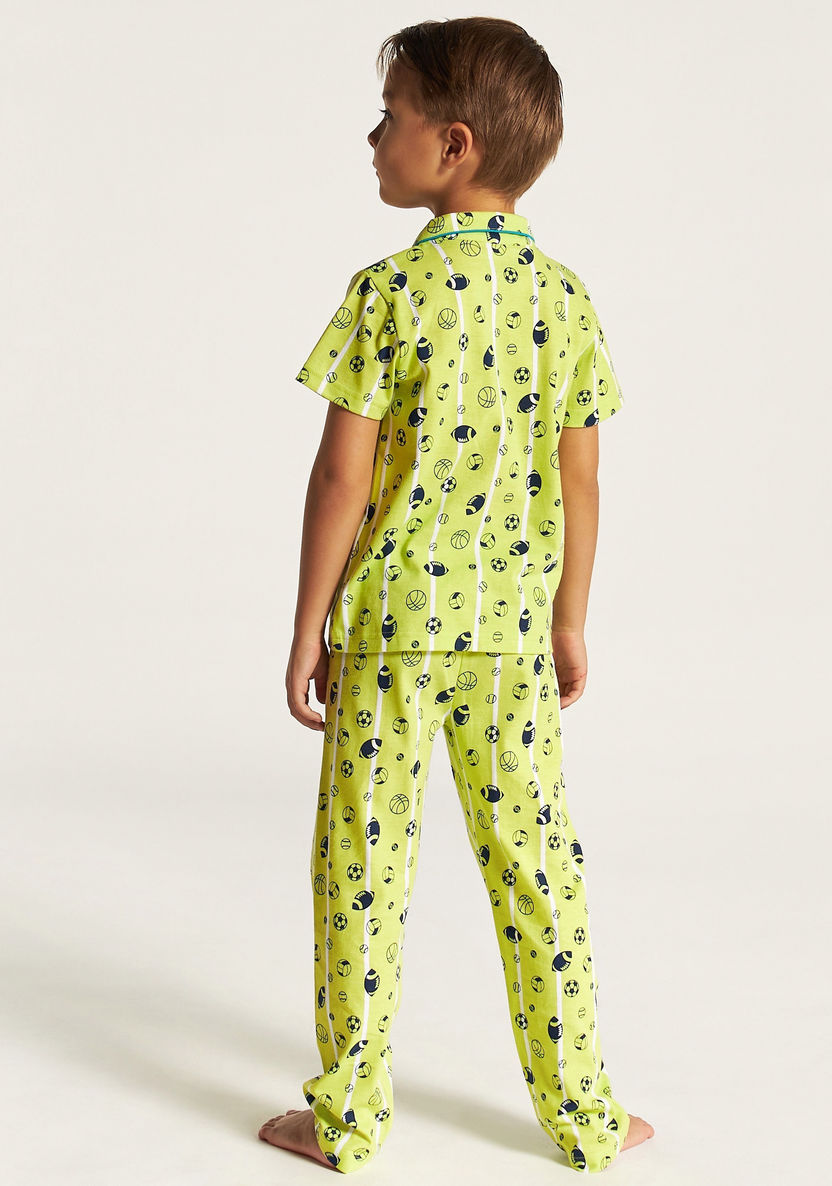 Juniors Printed Short Sleeve Shirt and Pyjama Set-Nightwear-image-3