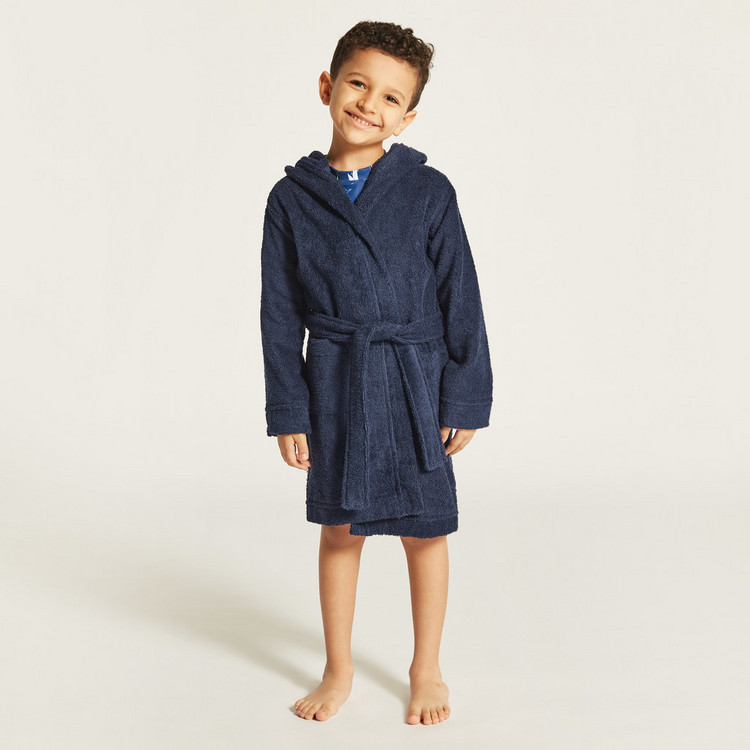 Juniors Textured Bathrobe with Hood and Pockets