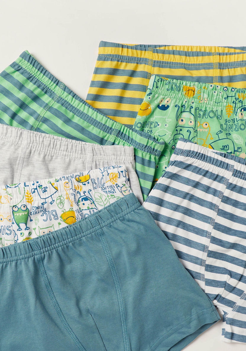 Juniors Printed Boxers - Set of 7-Boxers and Briefs-image-2