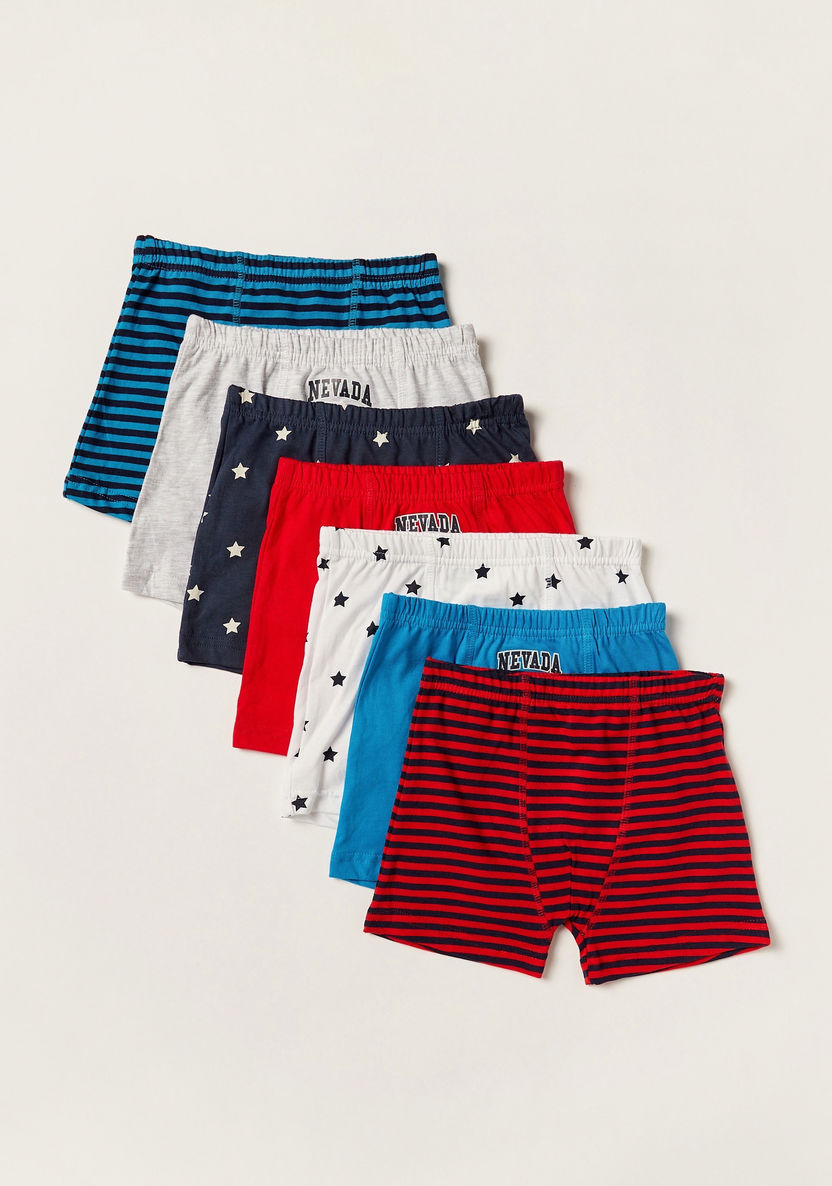 Juniors Printed Boxers - Set of 7-Boxers and Briefs-image-0