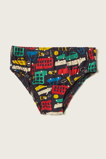Juniors Printed Briefs with Elasticated Waistband - Set of 5