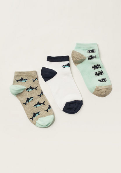 Juniors Sea Print Socks - Set of 3-Socks-image-0