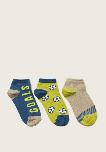 Juniors Printed Ankle Length Socks - Set of 3