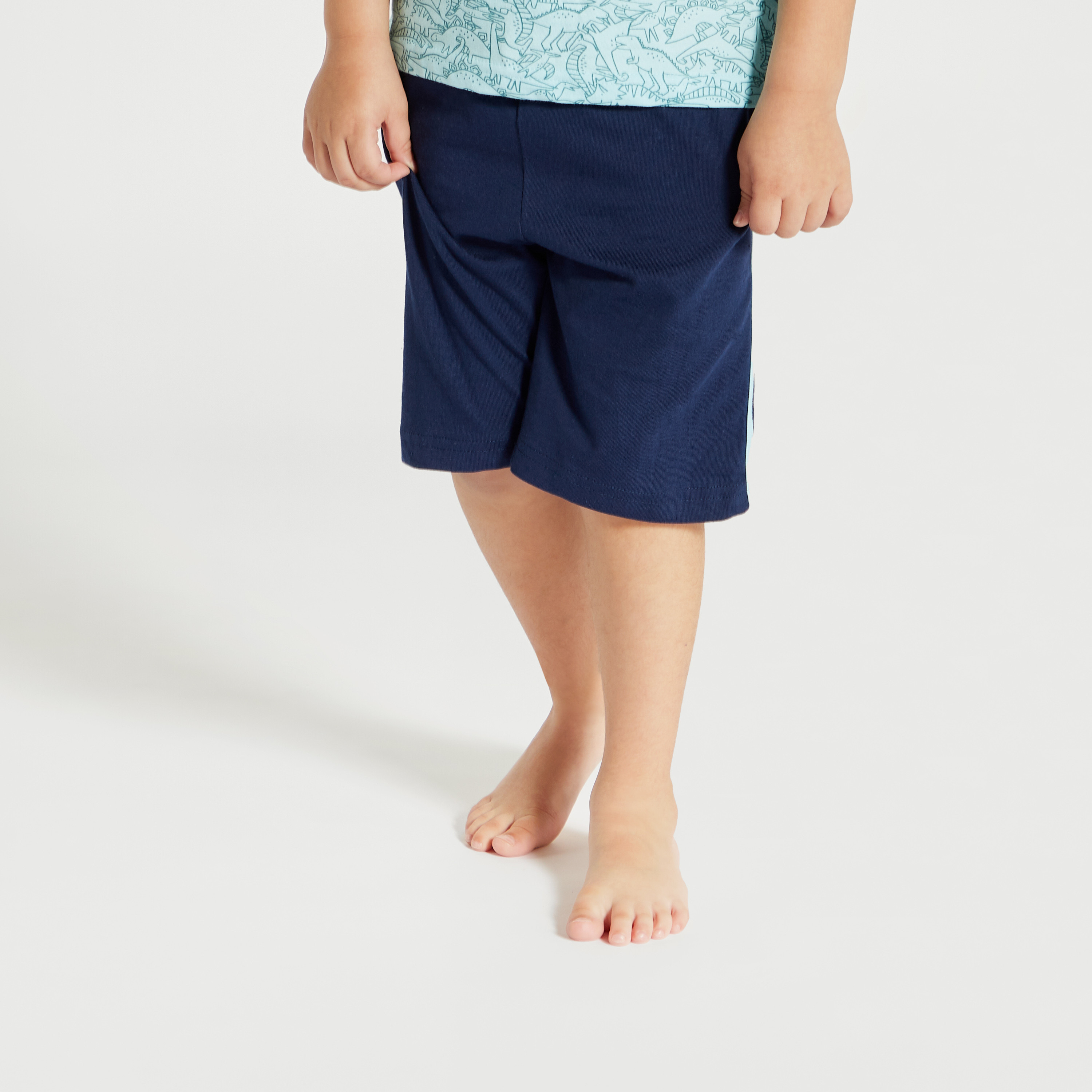 Juniors Printed T-shirt with Short Sleeves and Shorts Set-baby-boys-clothing-nightwear-pyjamasets-image-4
