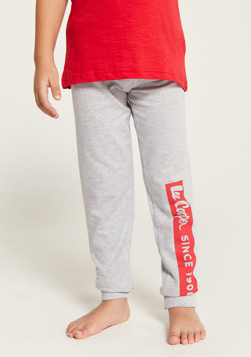 Lee Cooper Printed Short Sleeve T-shirt and Jogger Set-Pyjama Sets-image-3
