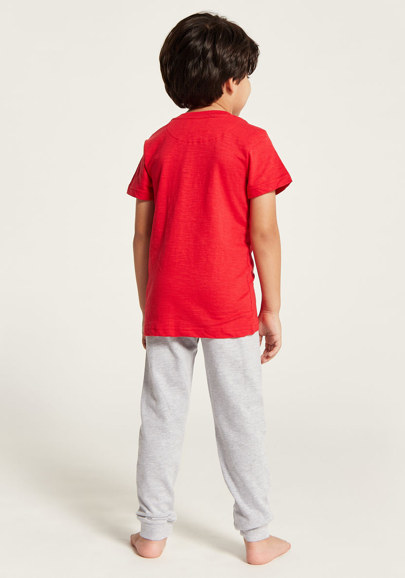 Lee Cooper Printed Short Sleeve T-shirt and Jogger Set-Pyjama Sets-image-4