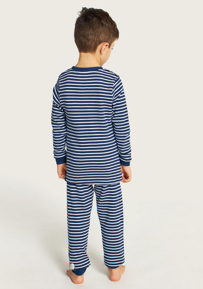 Disney Mickey Mouse Striped T-shirt and Pyjama Set-Nightwear-image-5