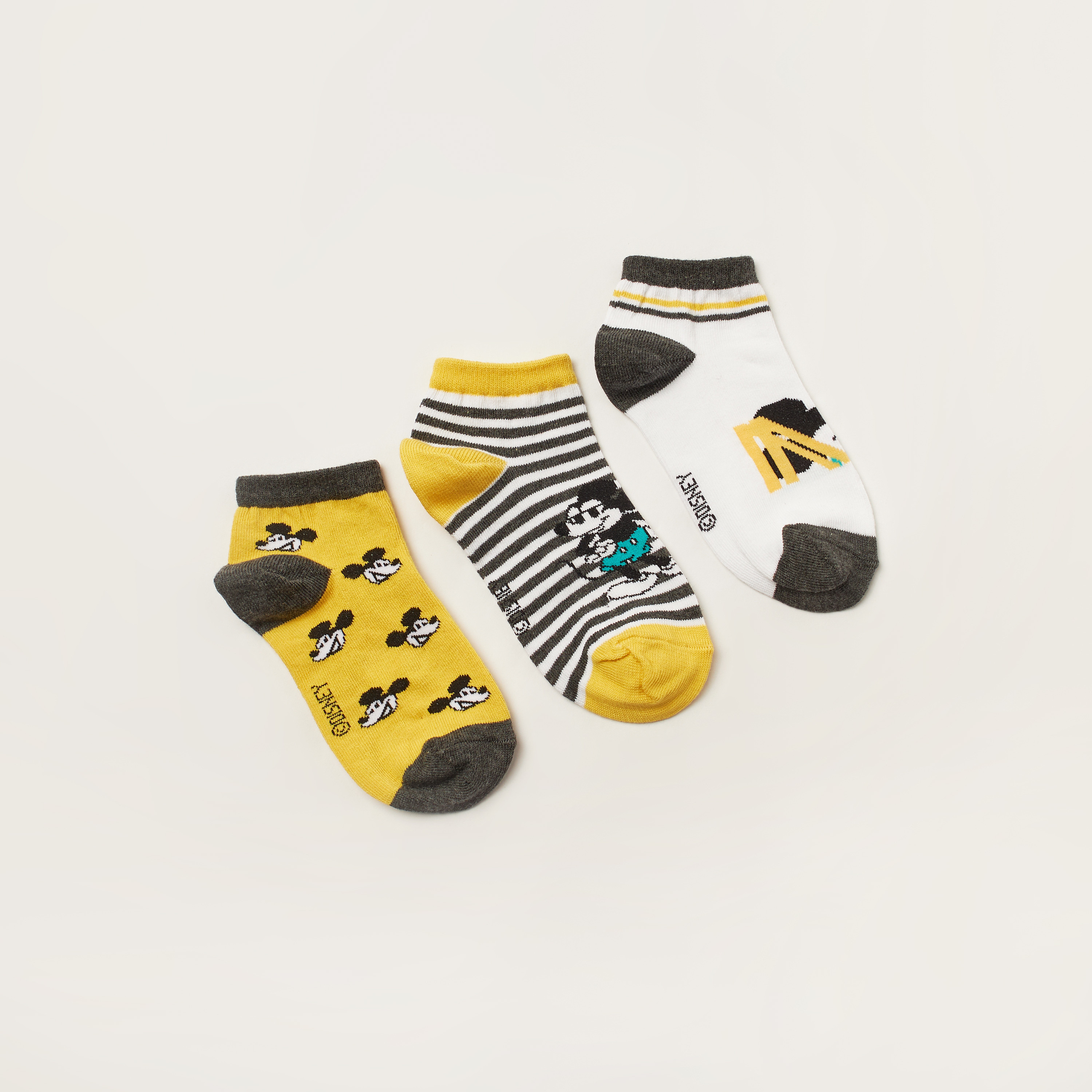 Disney Mickey Mouse Print Socks - Set of 3-boys-accessories-socks-image-1