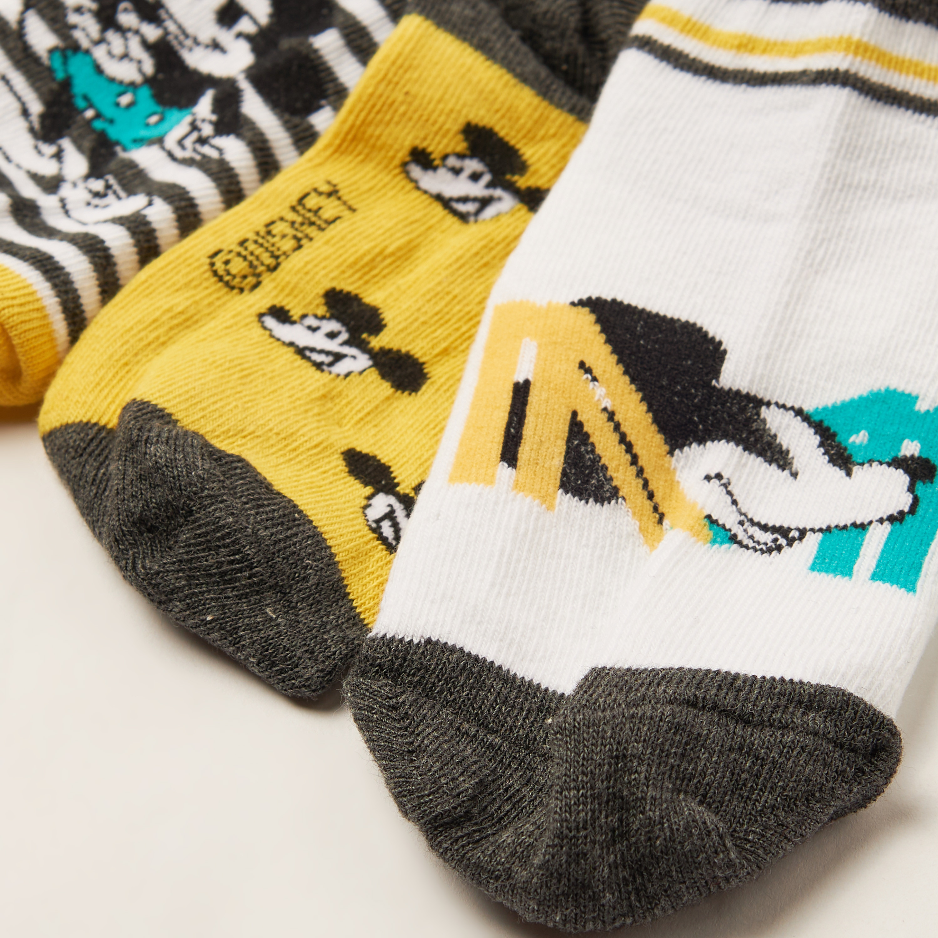Disney Mickey Mouse Print Socks - Set of 3-boys-accessories-socks-image-4