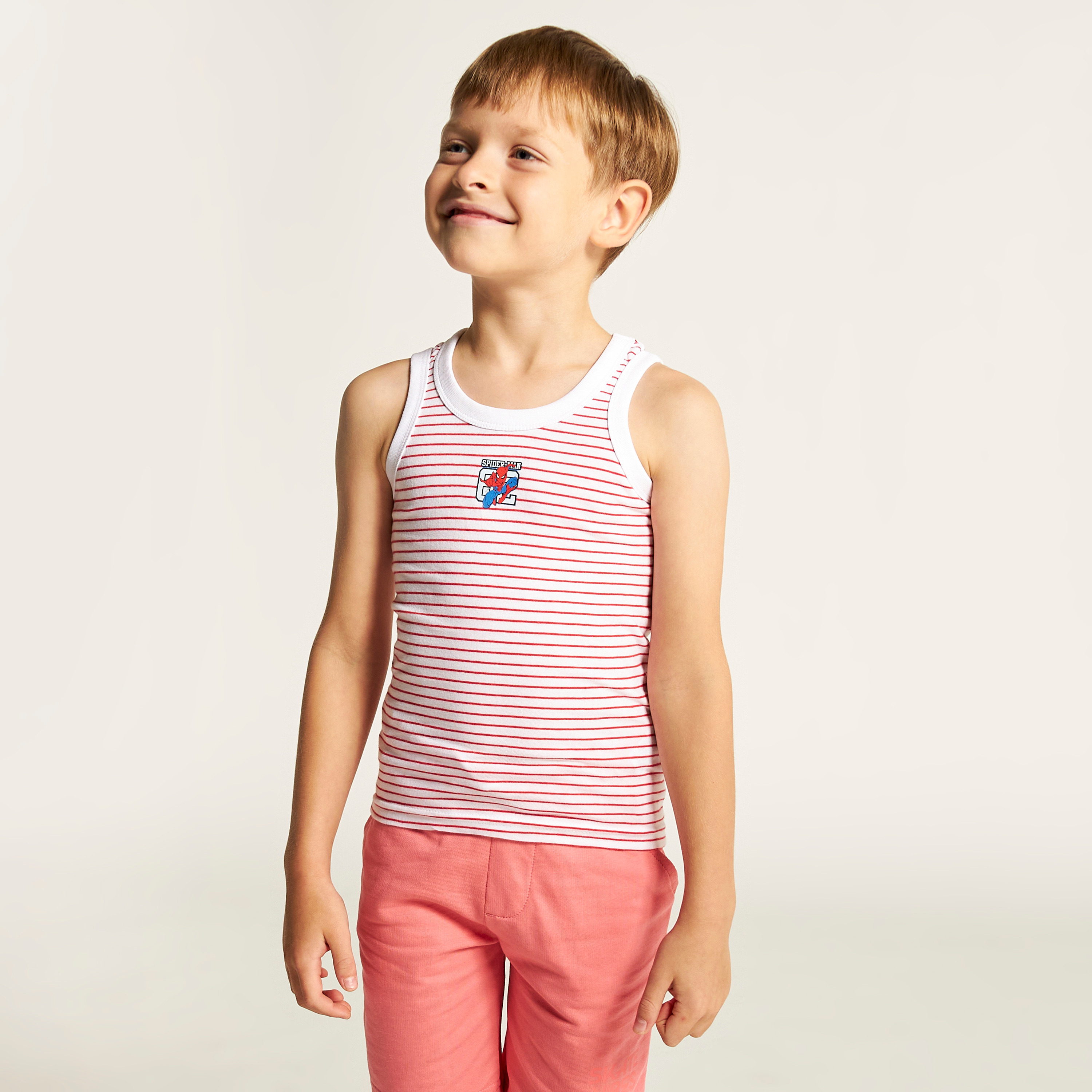Spiderman Print 3-Piece Vest Set-boys-clothing-innerwear-vests-image-3