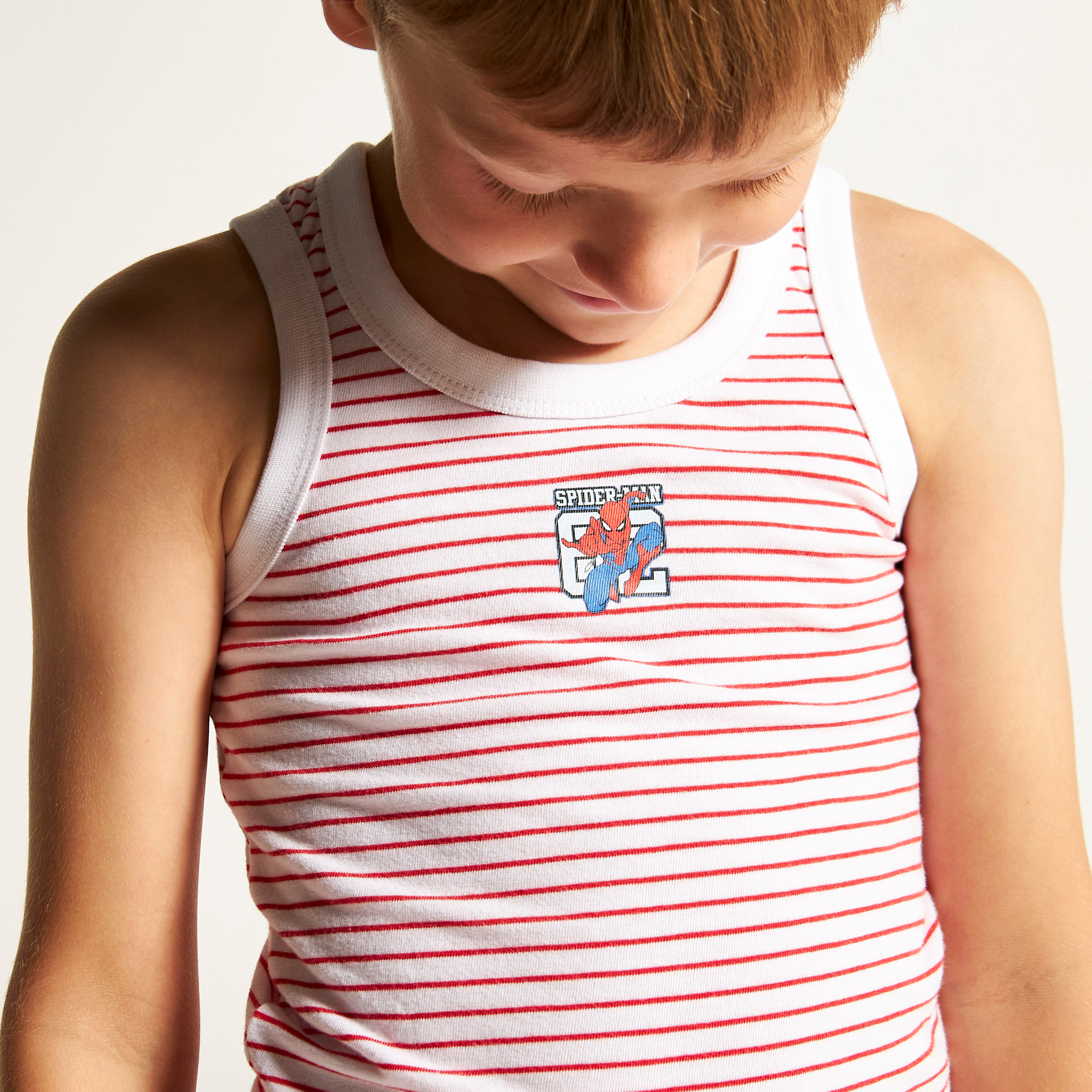 Spiderman Print 3-Piece Vest Set-boys-clothing-innerwear-vests-image-4