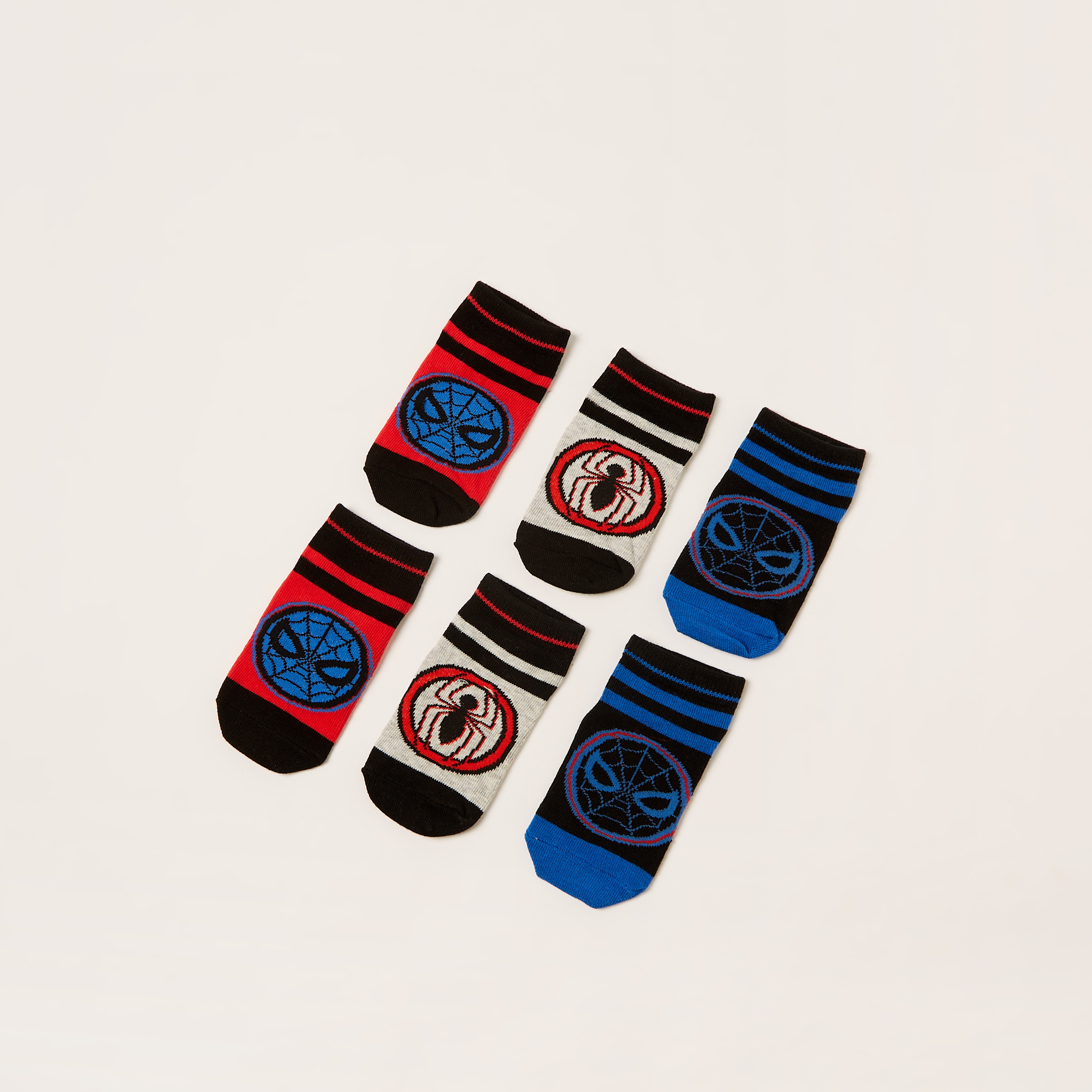Spider-Man Textured Ankle Length Socks - Set of 3-boys-accessories-socks-image-2
