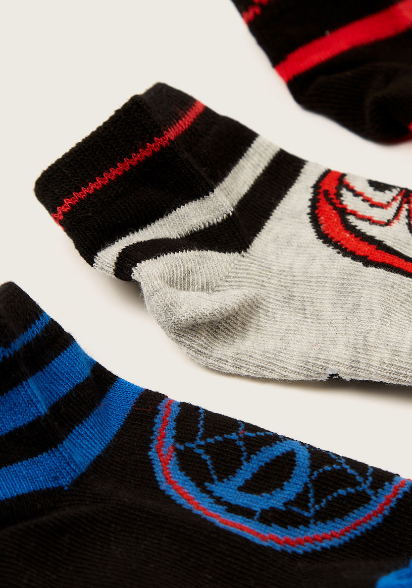 Spider-Man Textured Ankle Length Socks - Set of 3-Socks-image-2