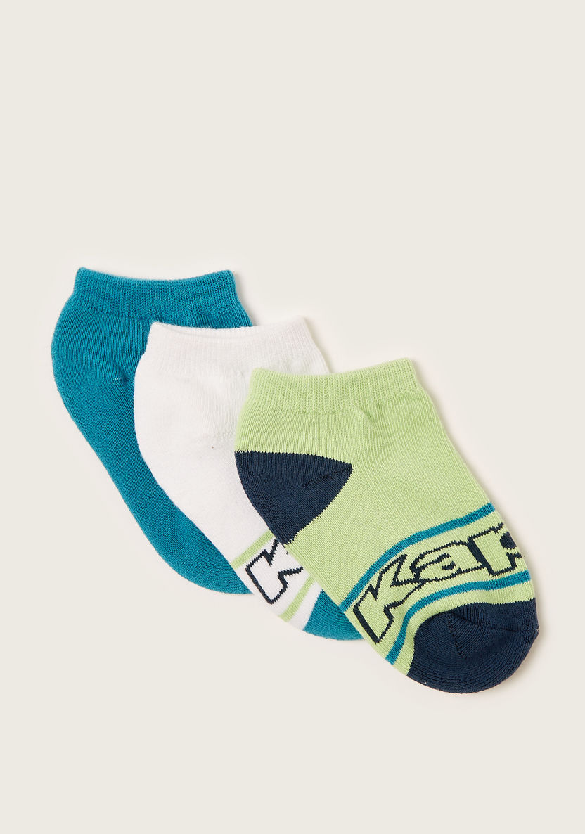 Kappa Logo Print Ankle Length Socks - Set of 3-Socks-image-1
