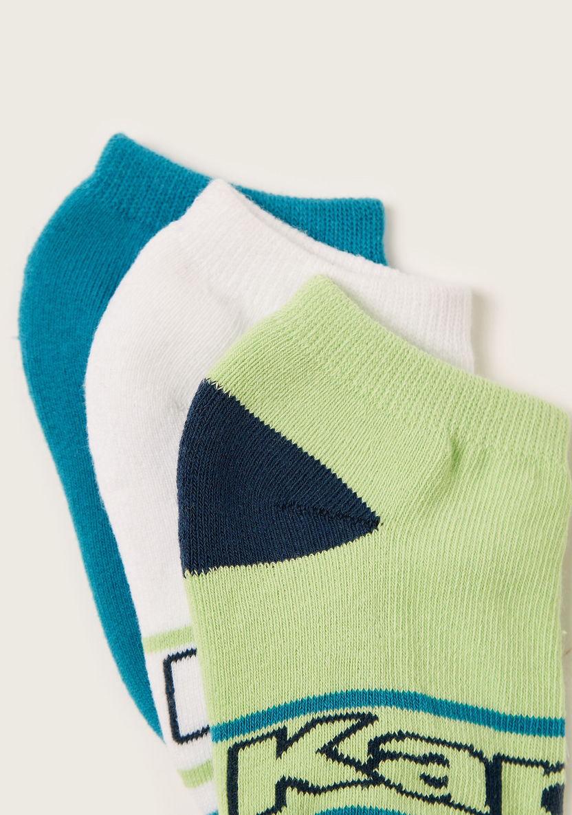 Kappa Logo Print Ankle Length Socks - Set of 3-Socks-image-2