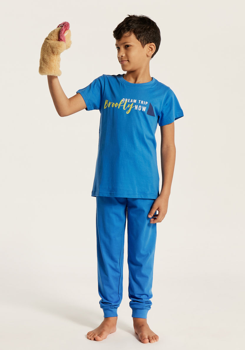 Juniors 4-Piece Printed T-shirt with Shorts and Pyjama Set-Nightwear-image-1