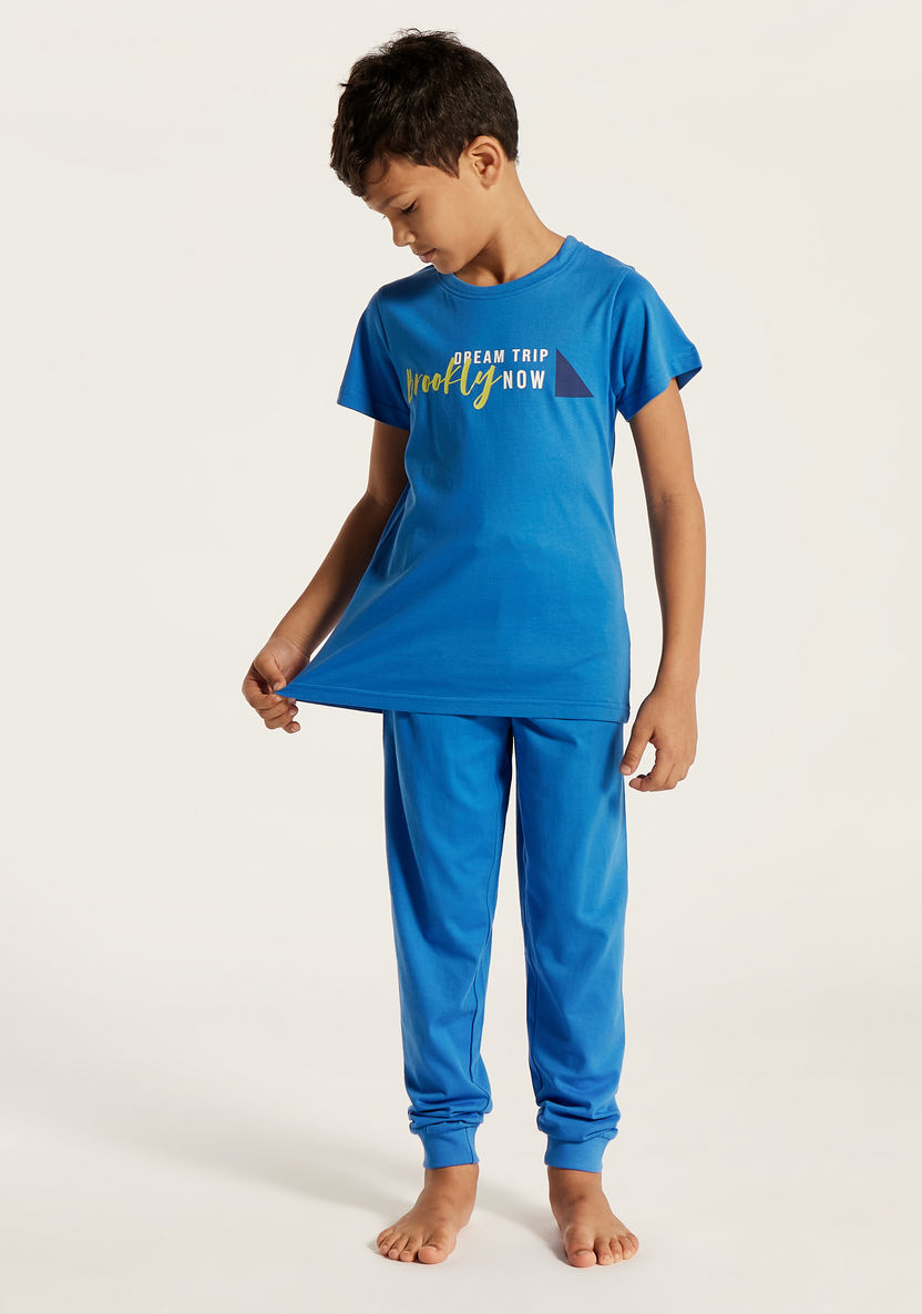 Juniors 4-Piece Printed T-shirt with Shorts and Pyjama Set-Nightwear-image-2