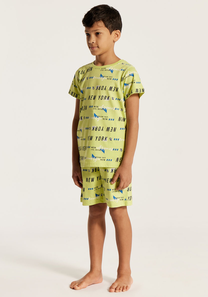 Juniors 4-Piece Printed T-shirt with Shorts and Pyjama Set-Nightwear-image-6