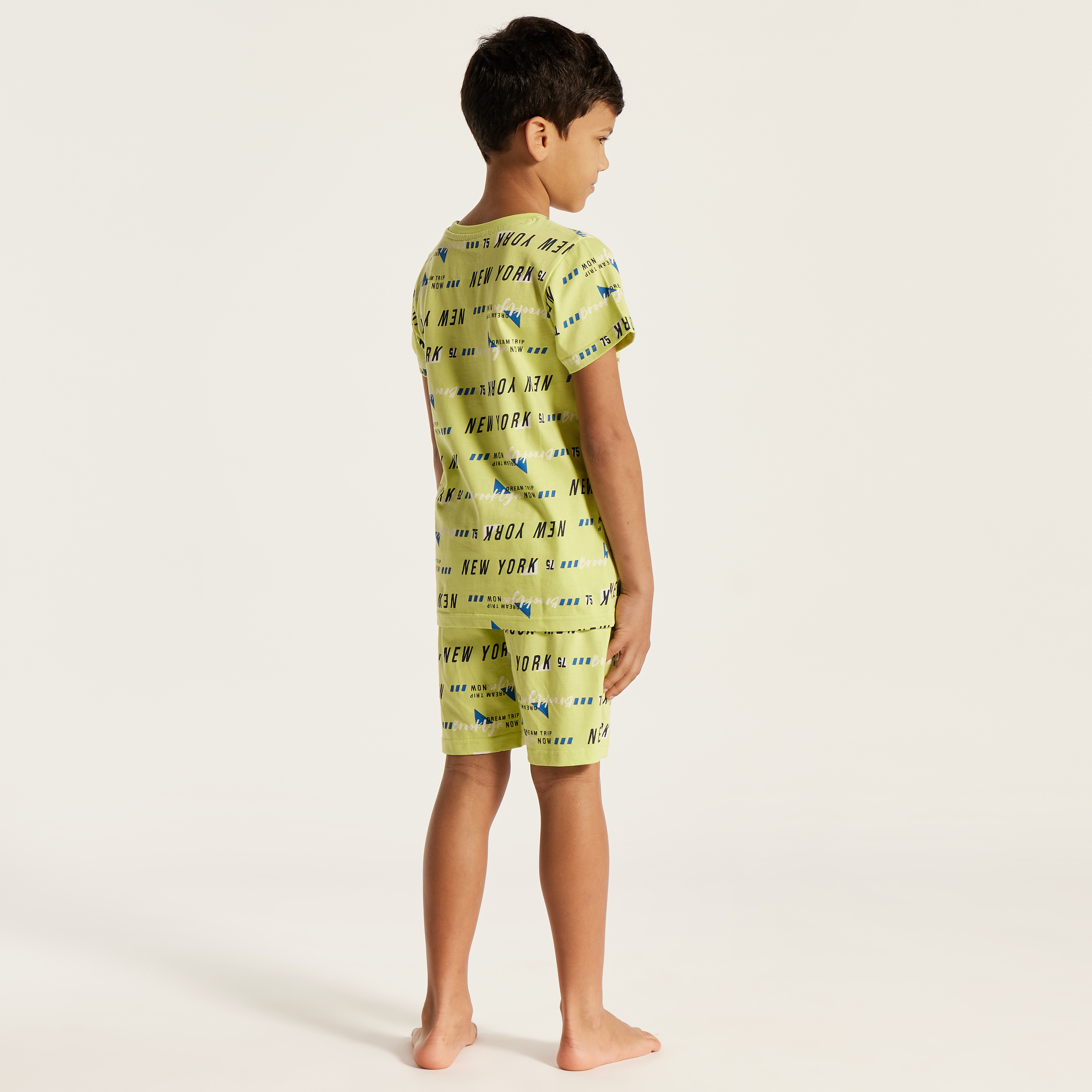 Juniors 4-Piece Printed T-shirt with Shorts and Pyjama Set-boys-clothing-nightwear-image-8