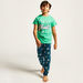 Juniors Printed Crew Neck T-shirt and Full Length Pyjama Set-Nightwear-thumbnail-0