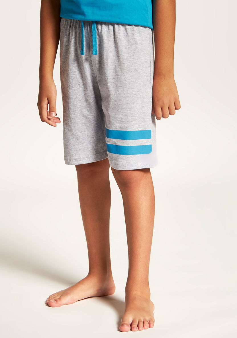 Juniors Printed Round Neck T-shirt and Shorts Set-Clothes Sets-image-3