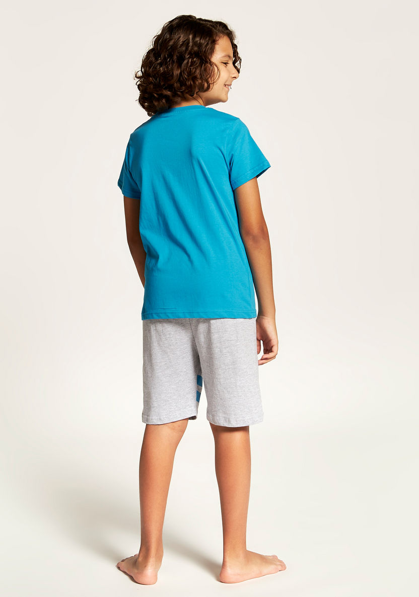 Juniors Printed Round Neck T-shirt and Shorts Set-Clothes Sets-image-4
