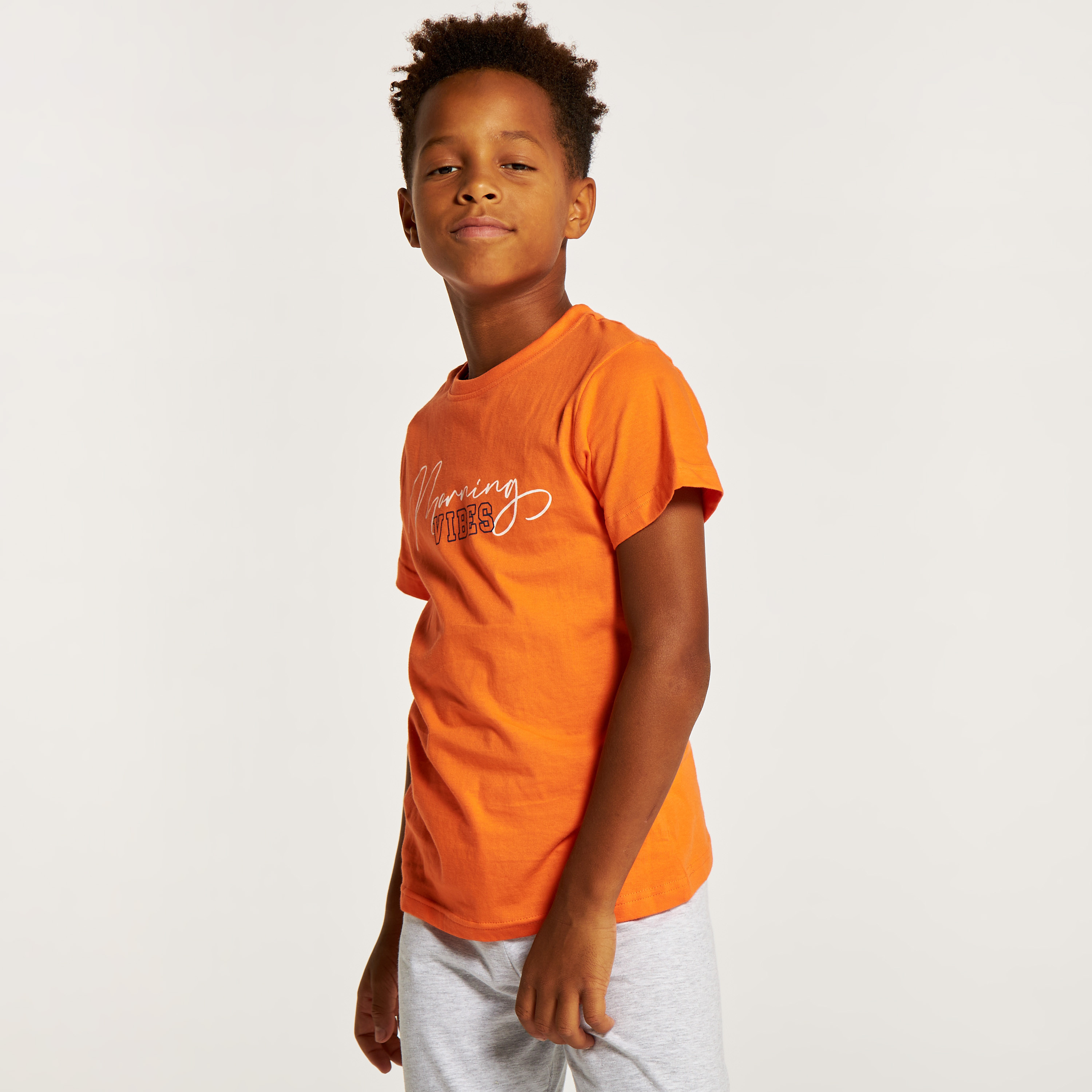 Buy Juniors Typographic Print T-shirt and Solid Pyjamas Set Buy Juniors Typographic Print T-shirt and Solid Pyjamas Set