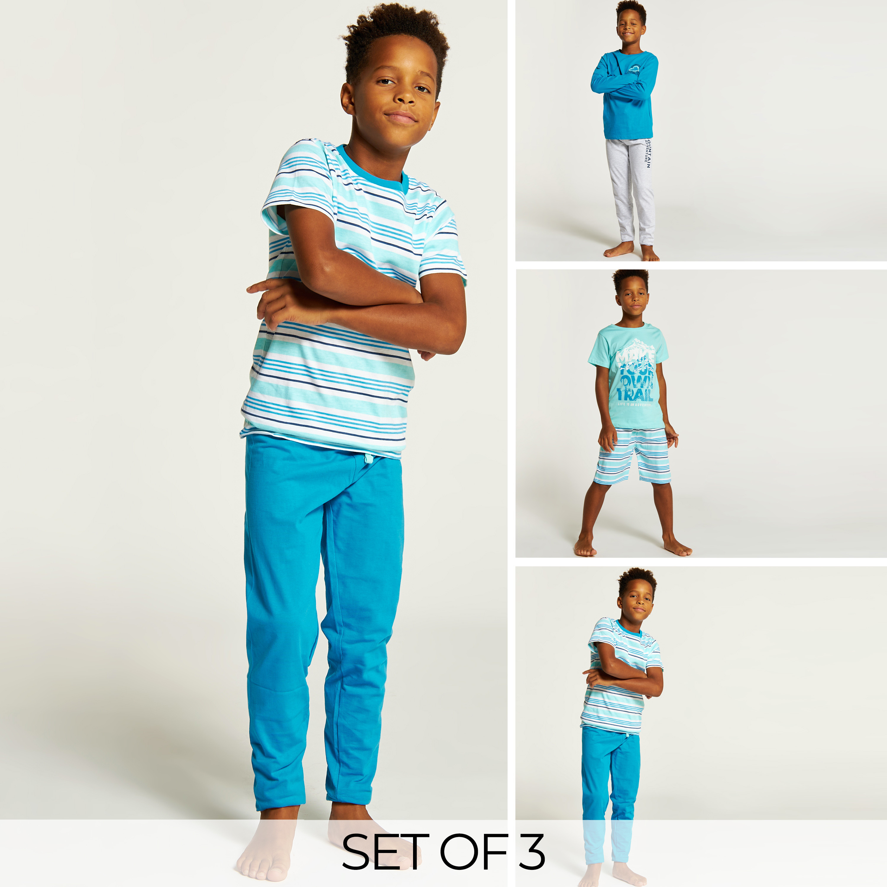 طقم تيشيرتات وبنطلونات بيجاما بطبعات 6 قطع من جونيورز-boys-clothing-nightwear-image-1
