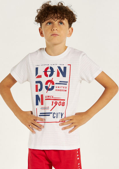 Lee Cooper Printed Crew Neck T-shirt and Shorts Set-Clothes Sets-image-2