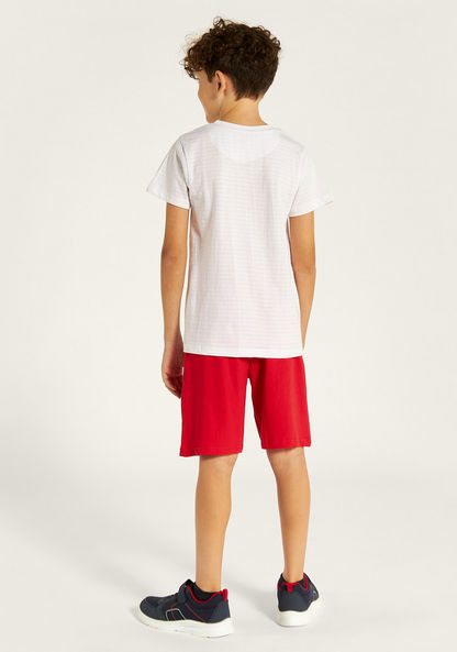 Lee Cooper Printed Crew Neck T-shirt and Shorts Set-Clothes Sets-image-4