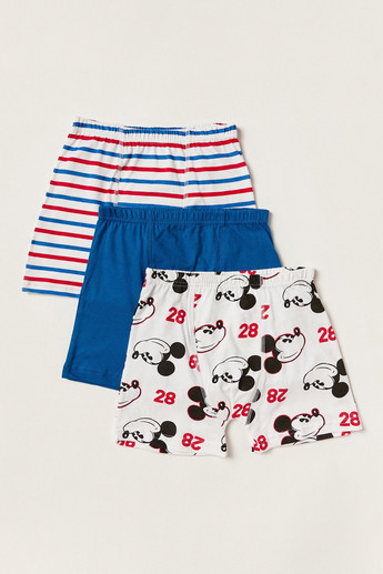 Mickey Mouse Print Boxer with Elasticated Waistband - Set of 3