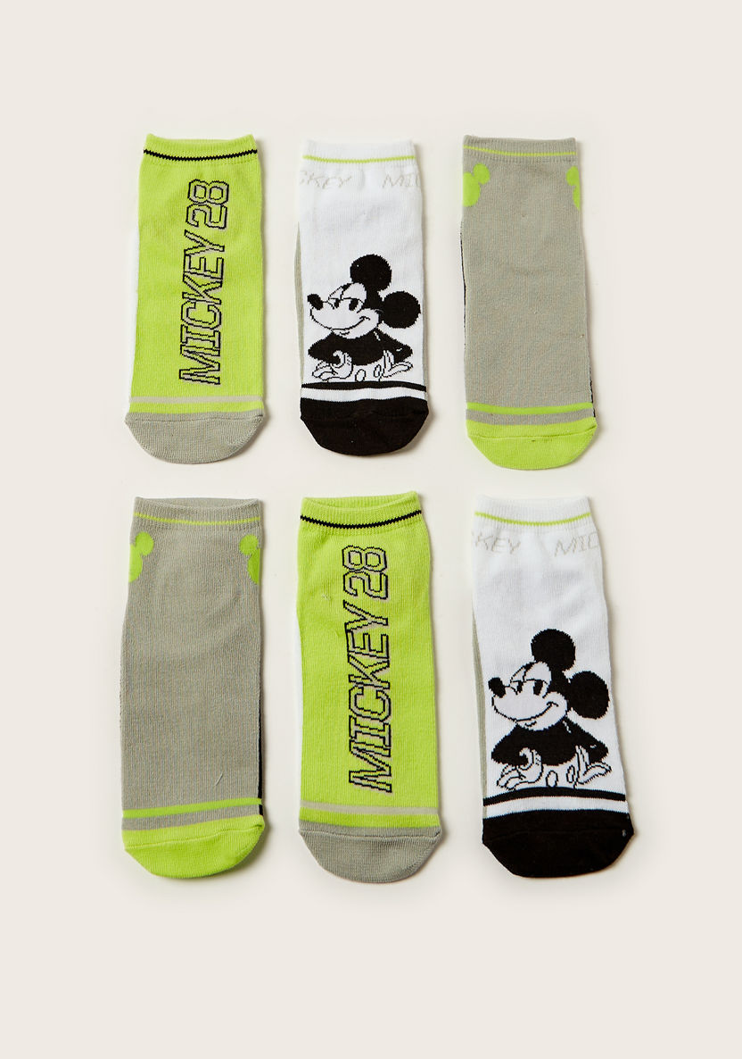 Disney Mickey Mouse Print Ankle Length Socks - Set of 3-Socks-image-1