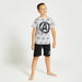 Avengers Print Crew Neck T-shirt and Shorts Set-Nightwear-thumbnail-0