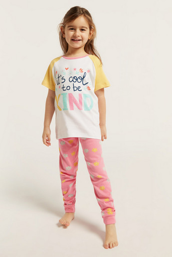 Juniors Raglan Sleeve T-shirt and Pyjama Set