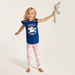 Juniors Unicorn Glitter Print Round Neck T-shirt and Pyjama Set-Nightwear-thumbnailMobile-0