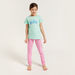 Juniors Graphic Print T-shirt and Solid Pyjamas Set-Pyjama Sets-thumbnail-0