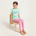 Juniors Graphic Print T-shirt and Solid Pyjamas Set-Pyjama Sets-thumbnail-1