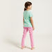 Juniors Graphic Print T-shirt and Solid Pyjamas Set-Pyjama Sets-thumbnail-4