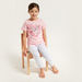 Juniors Graphic Print T-shirt and Solid Pyjamas Set-Pyjama Sets-thumbnail-0