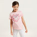Juniors Graphic Print T-shirt and Solid Pyjamas Set-Pyjama Sets-thumbnail-2
