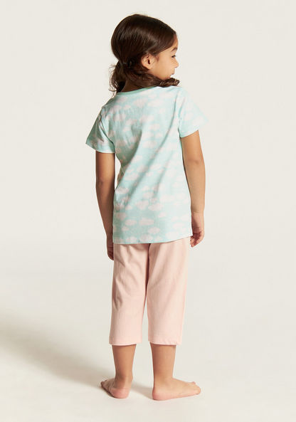 Juniors Printed Short Sleeves T-shirt and Pyjama - Set of 3-Nightwear-image-9
